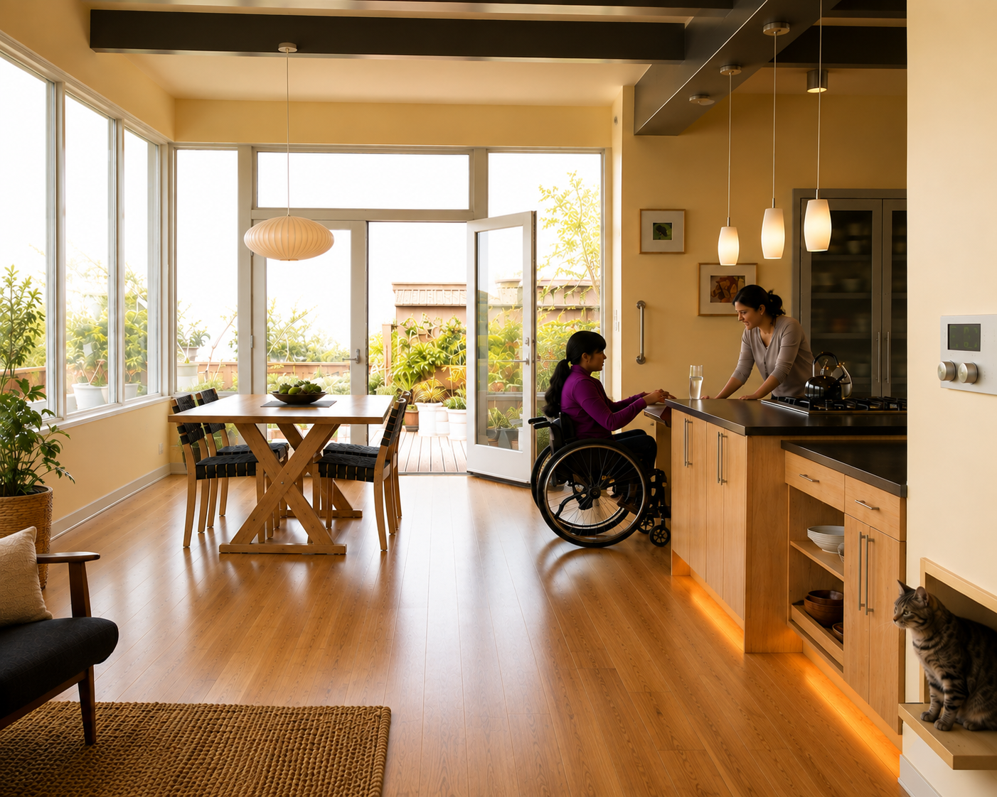 Accessible home remodeling project featuring a wheelchair-accessible first-floor living addition.